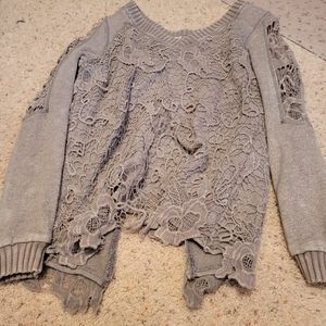 Gimmicks lace cut out women's sweater size L